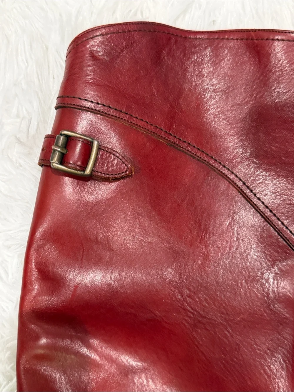 Frye Burgundy Over-the-Knee Leather Boots
